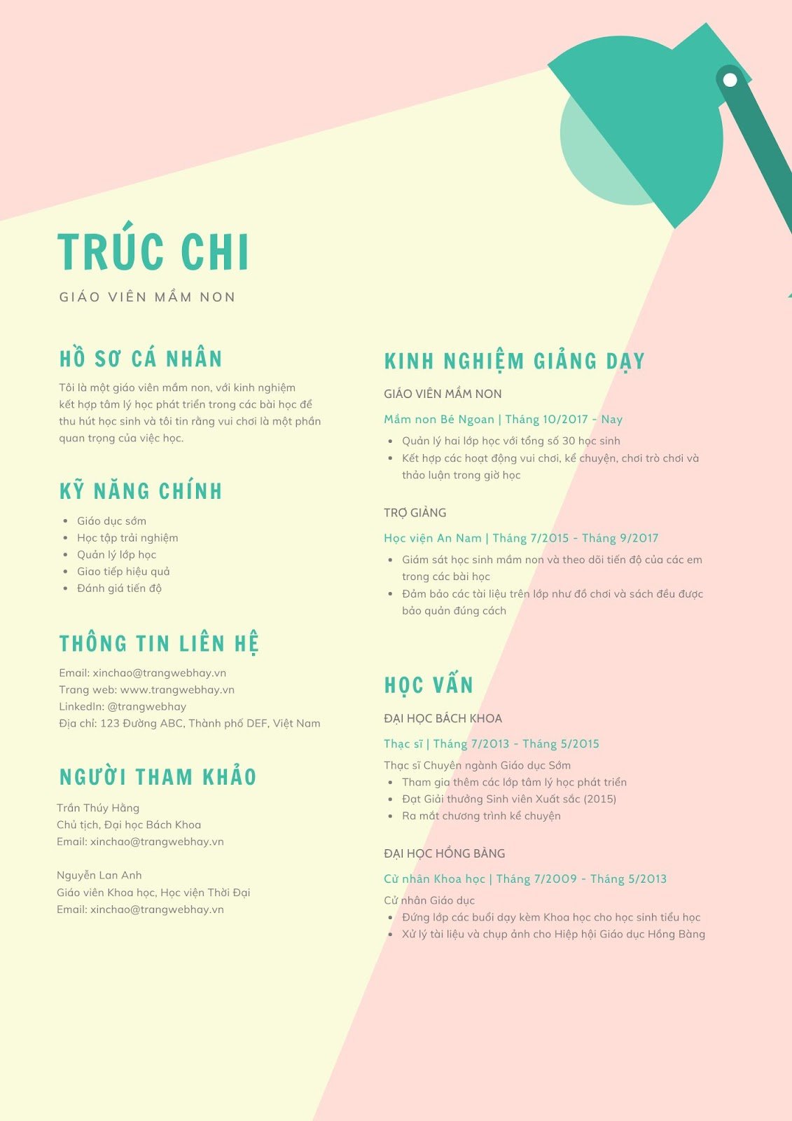 CV xin việc giáo viên mầm non - image 4