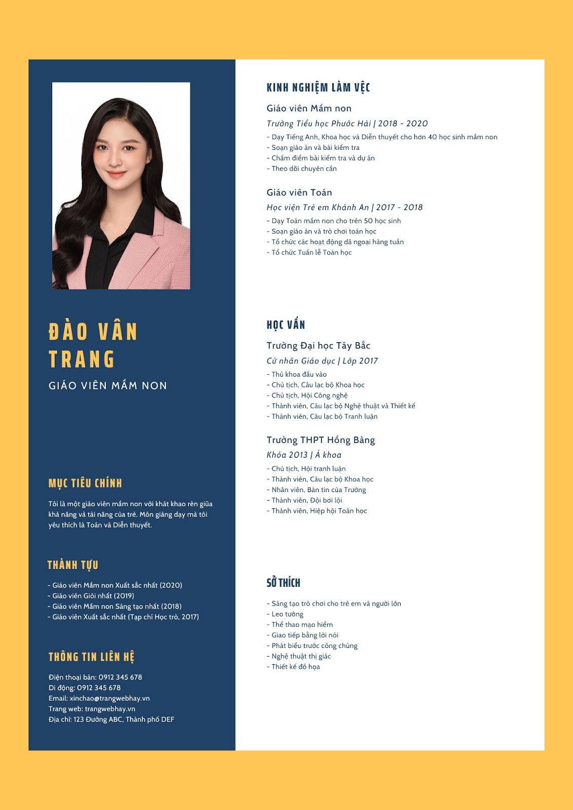 CV xin việc giáo viên mầm non - image 5