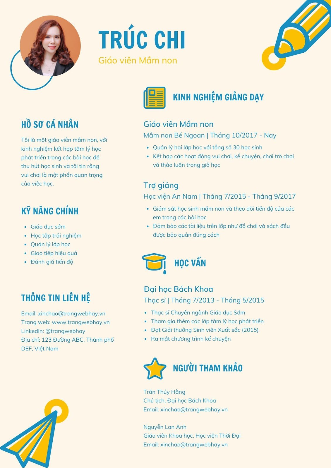 CV xin việc giáo viên mầm non - image 6