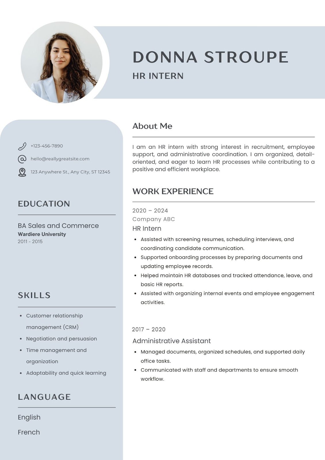 Mẫu CV tiếng Anh cho sinh viên thực tập - image 8