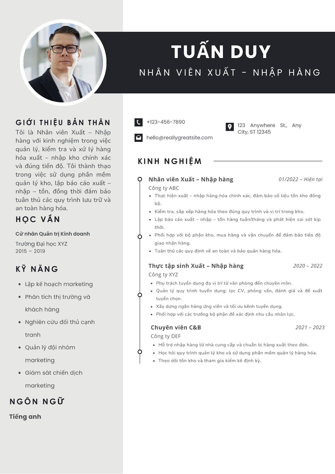 Viết CV xin việc thủ kho - image 10