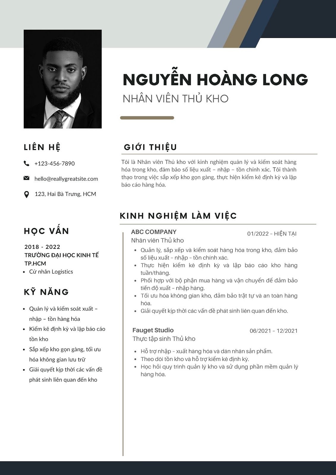 Viết CV xin việc thủ kho - image 12