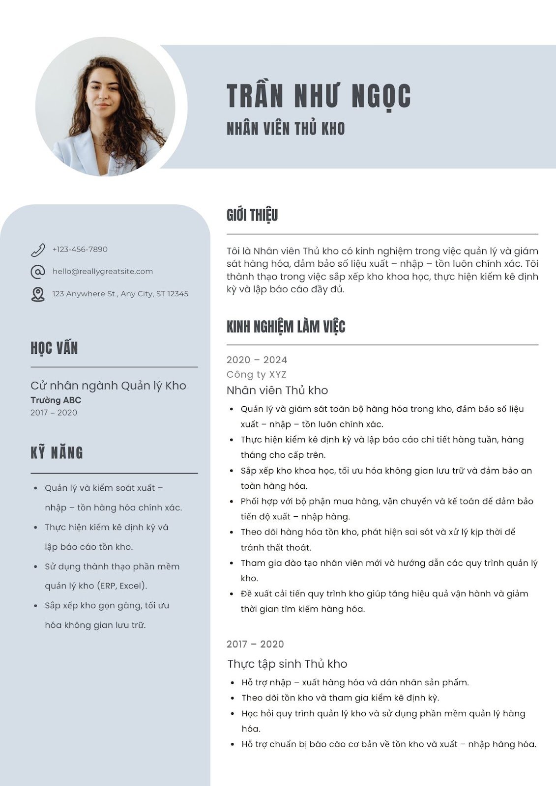 Viết CV xin việc thủ kho - image 13