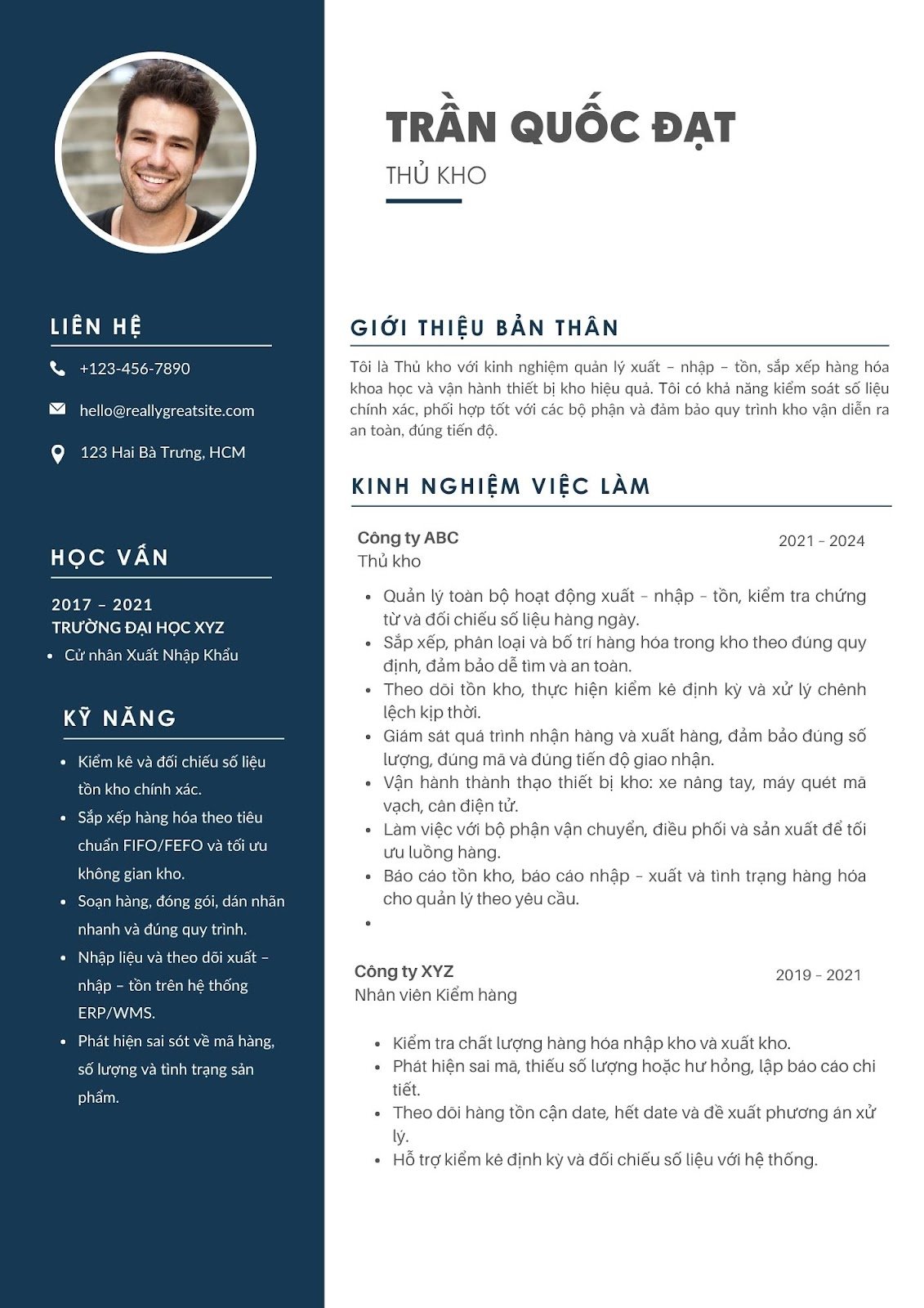 Viết CV xin việc thủ kho - image 4