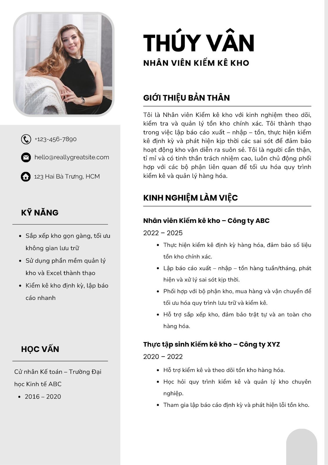 Viết CV xin việc thủ kho - image 8