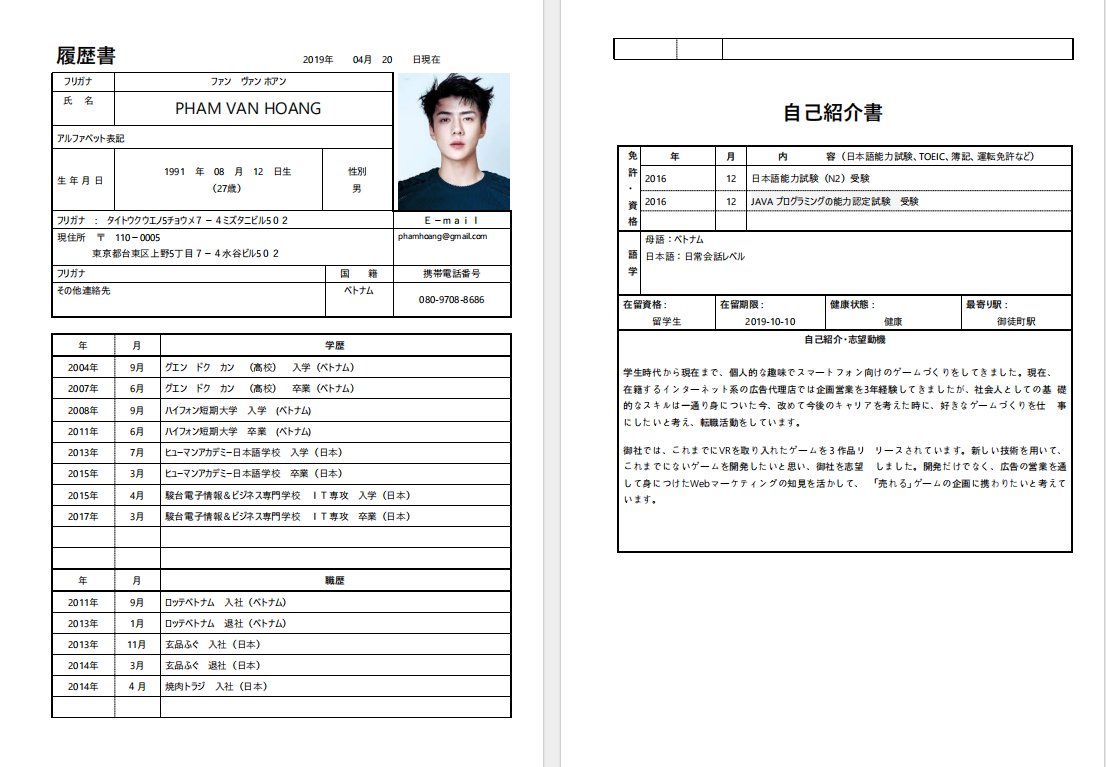 CV tiếng Nhật - image 2