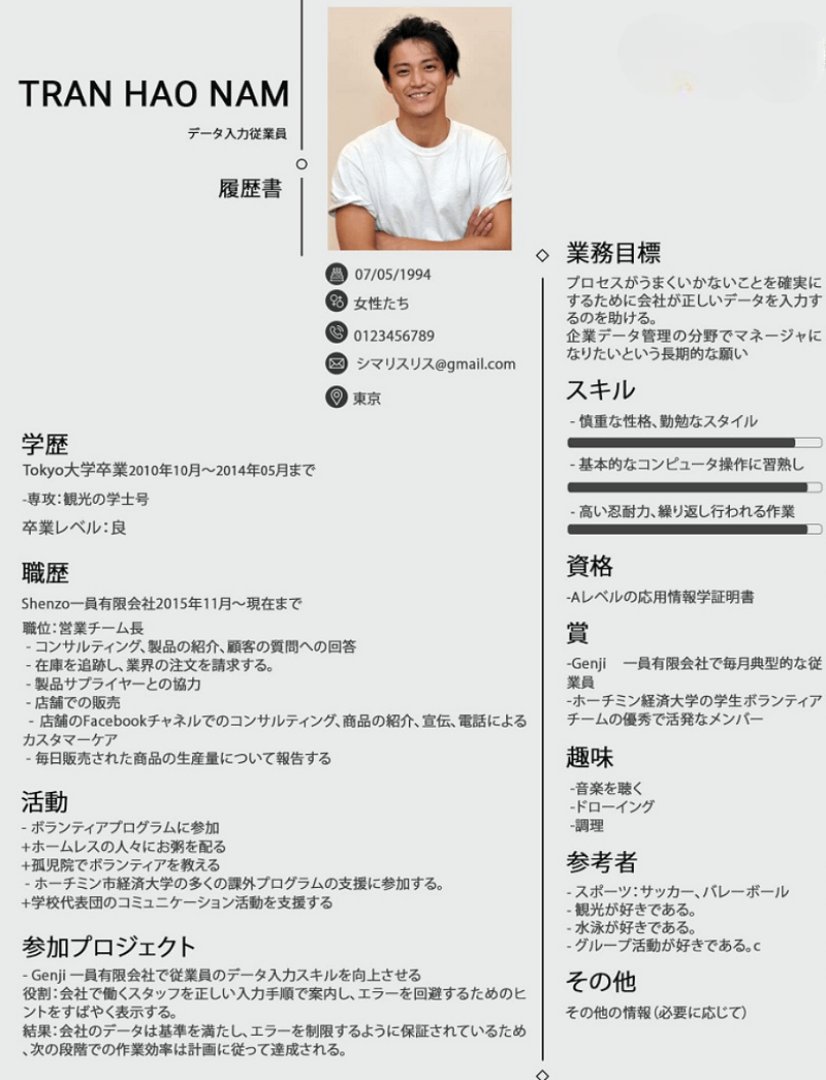 CV tiếng Nhật - image 4