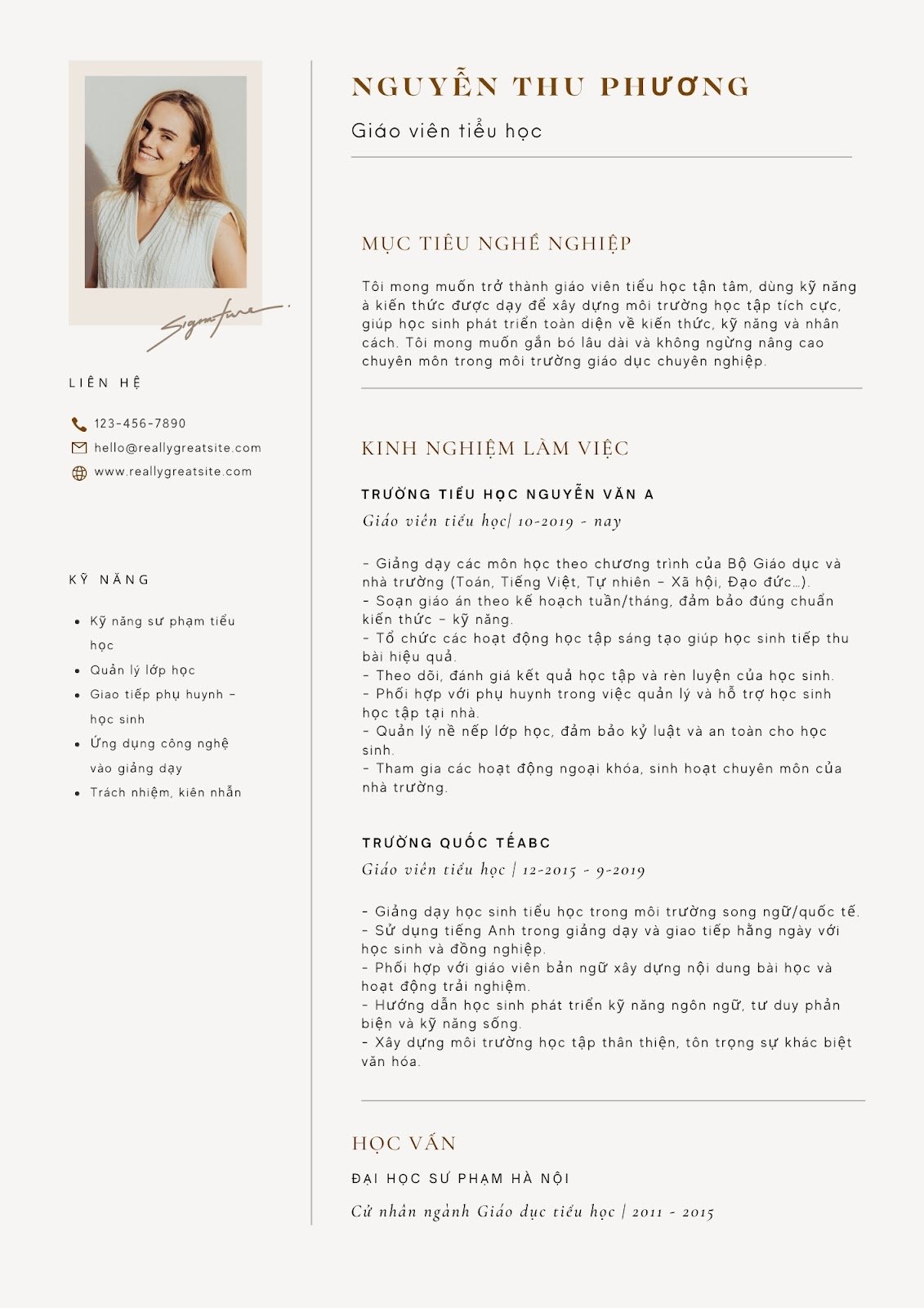 cv xin việc giáo viên - image 4