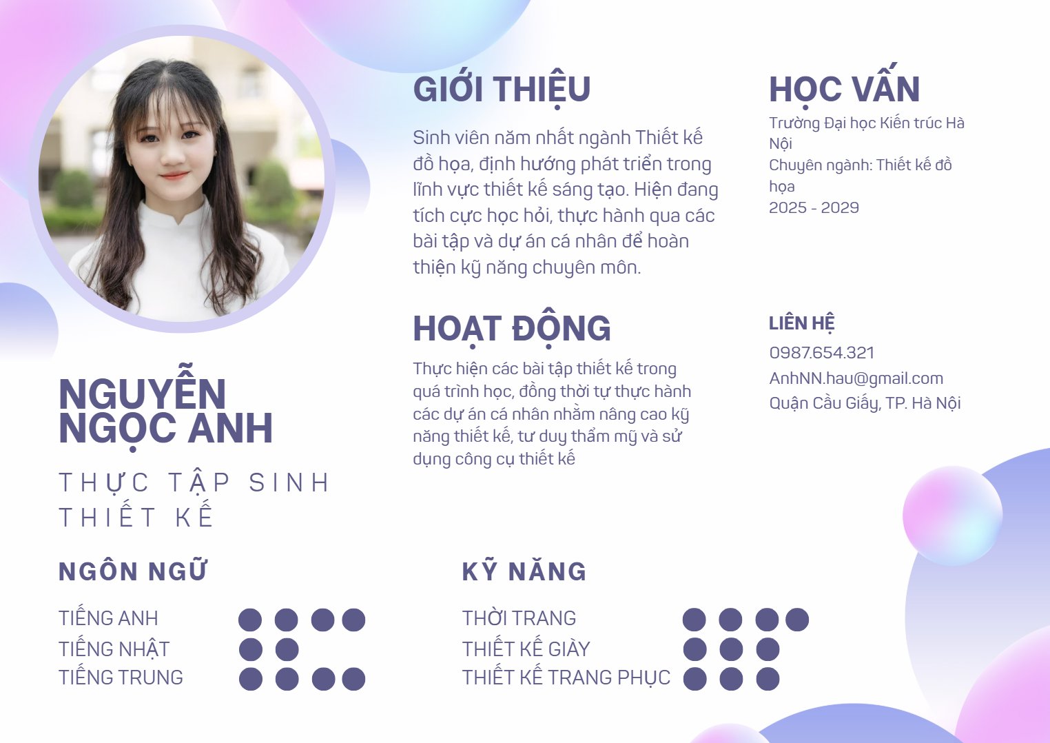 mẫu cv cho sinh viên năm nhất - image 1