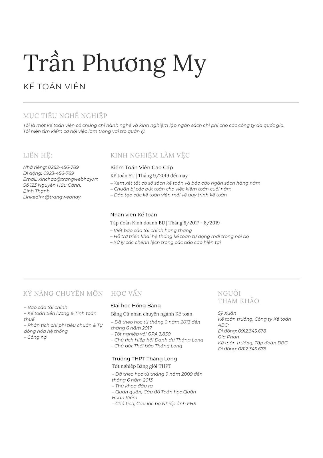 Mẫu CV kế toán - image 2