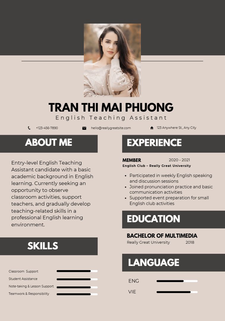 Cách viết CV trợ giảng tiếng Anh - image 5