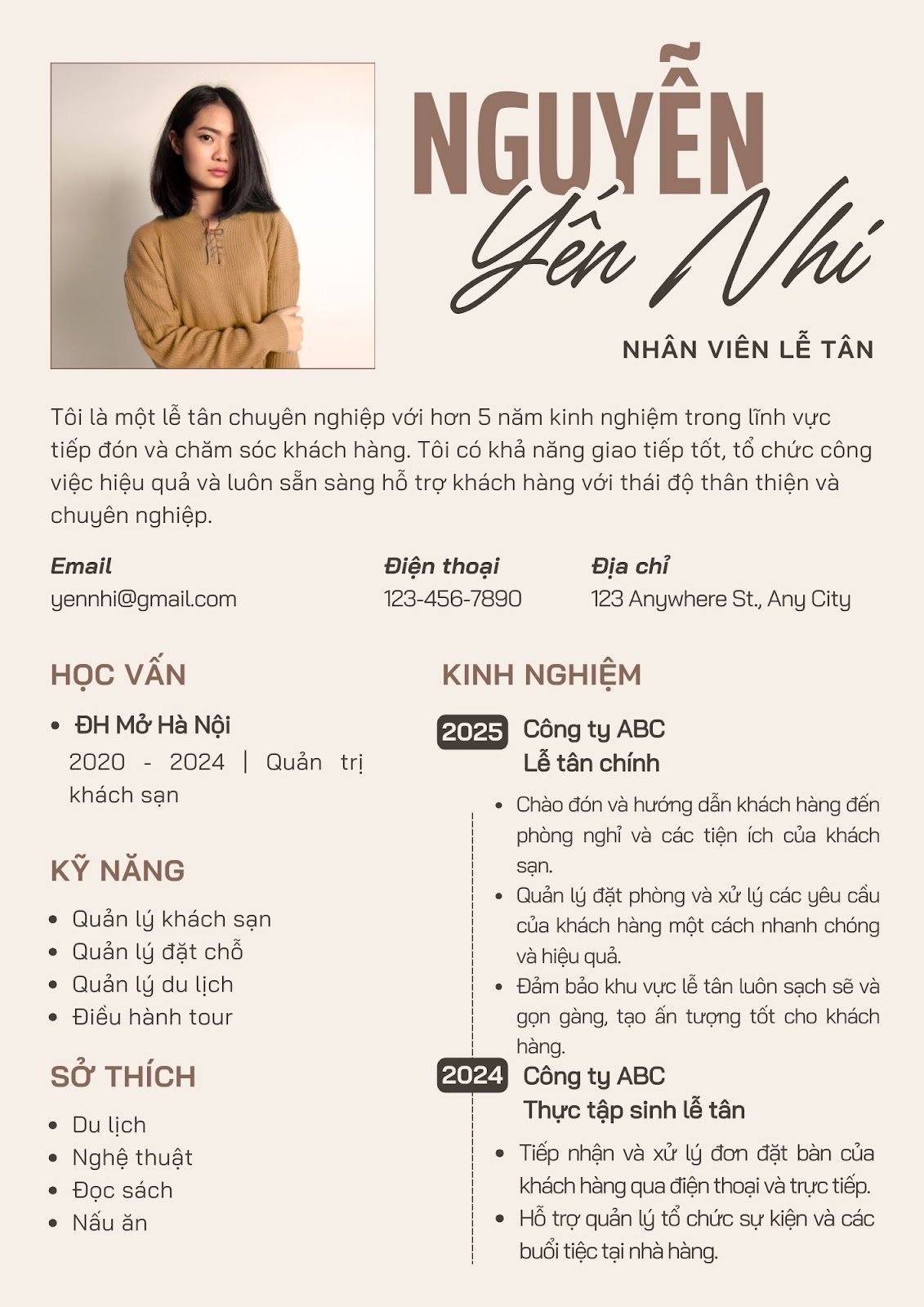 cv xin việc lễ tân - image 2