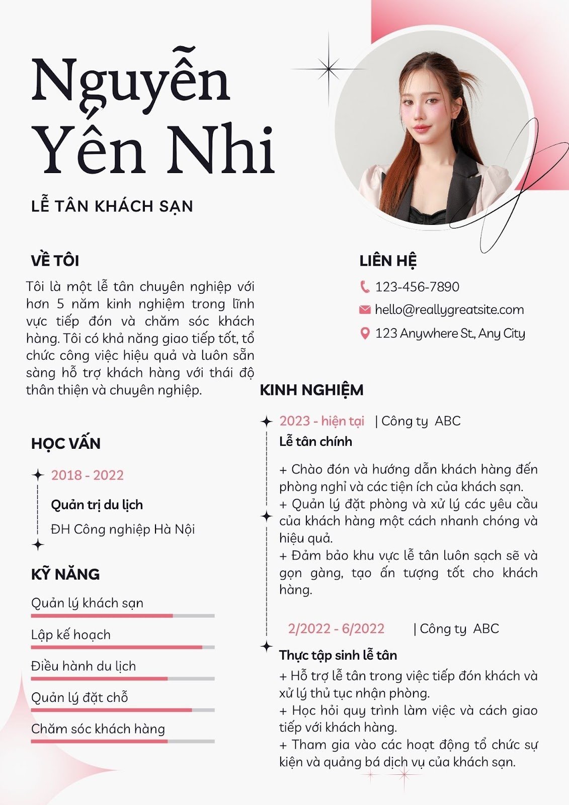 cv xin việc lễ tân - image 4