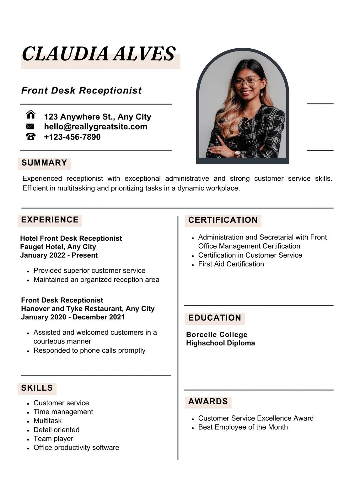 cv xin việc lễ tân - image 8