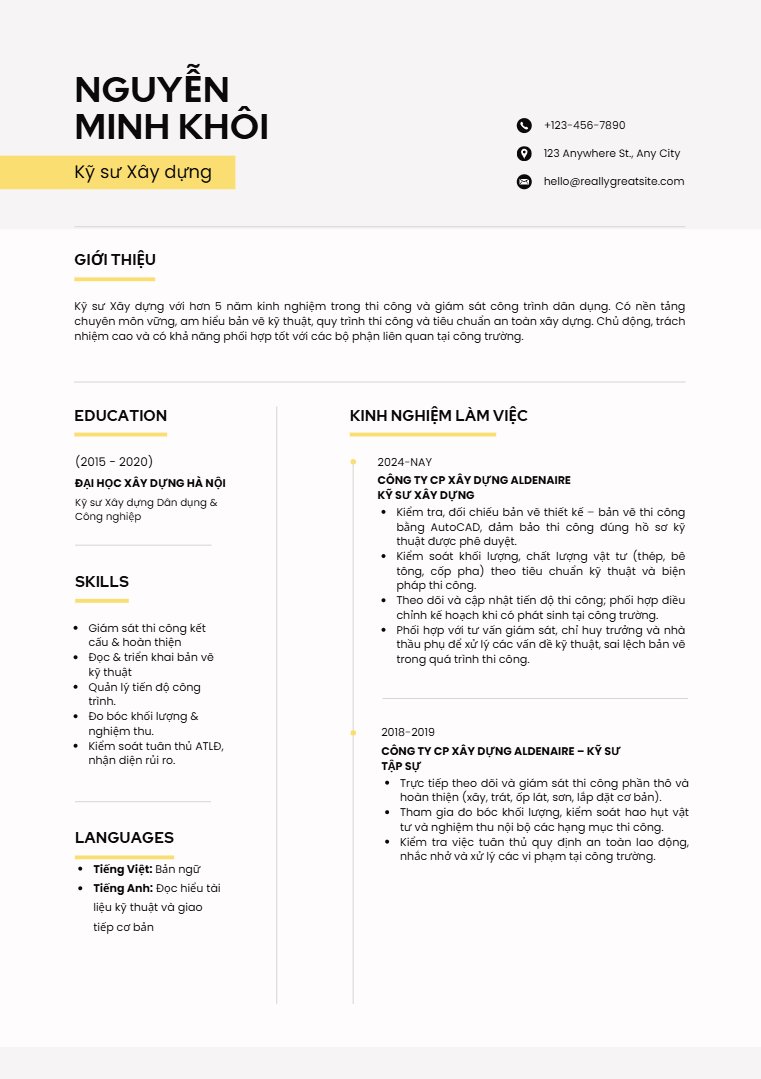 CV xin việc xây dựng - image 2