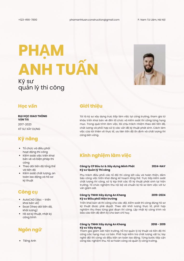 CV xin việc xây dựng - image 5