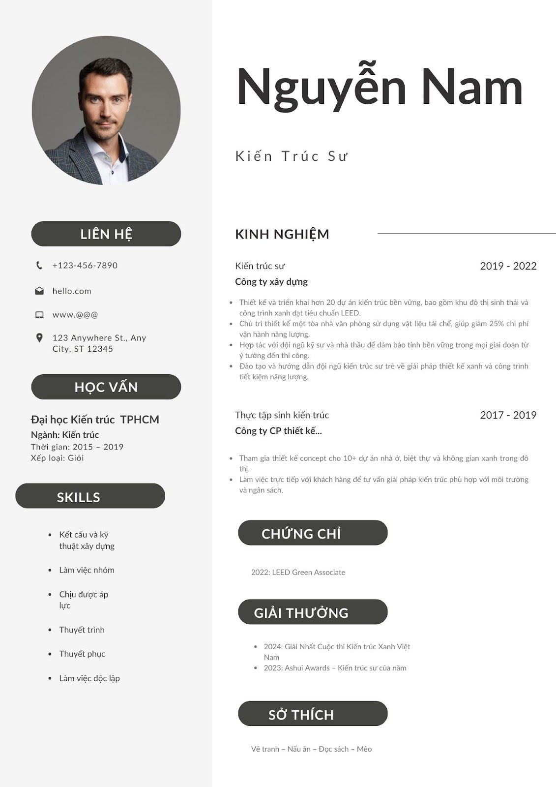 Mẫu CV kiến trúc sư - image 10