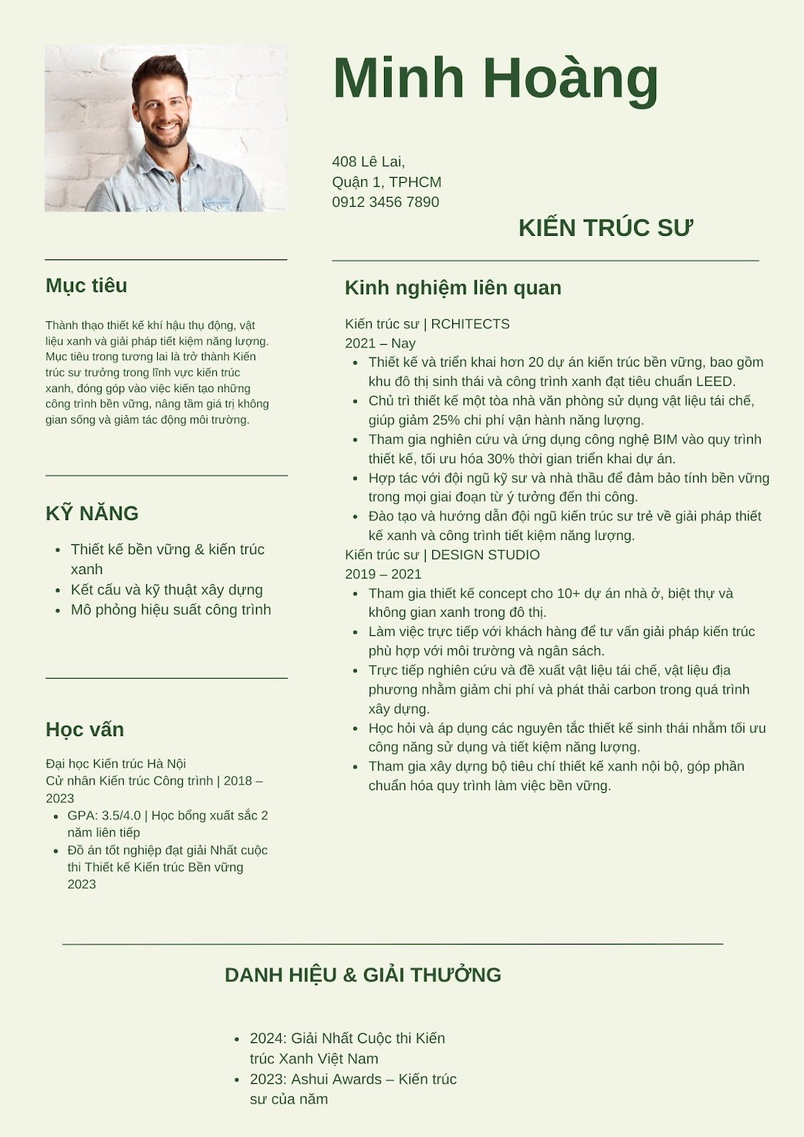 Mẫu CV kiến trúc sư - image 12