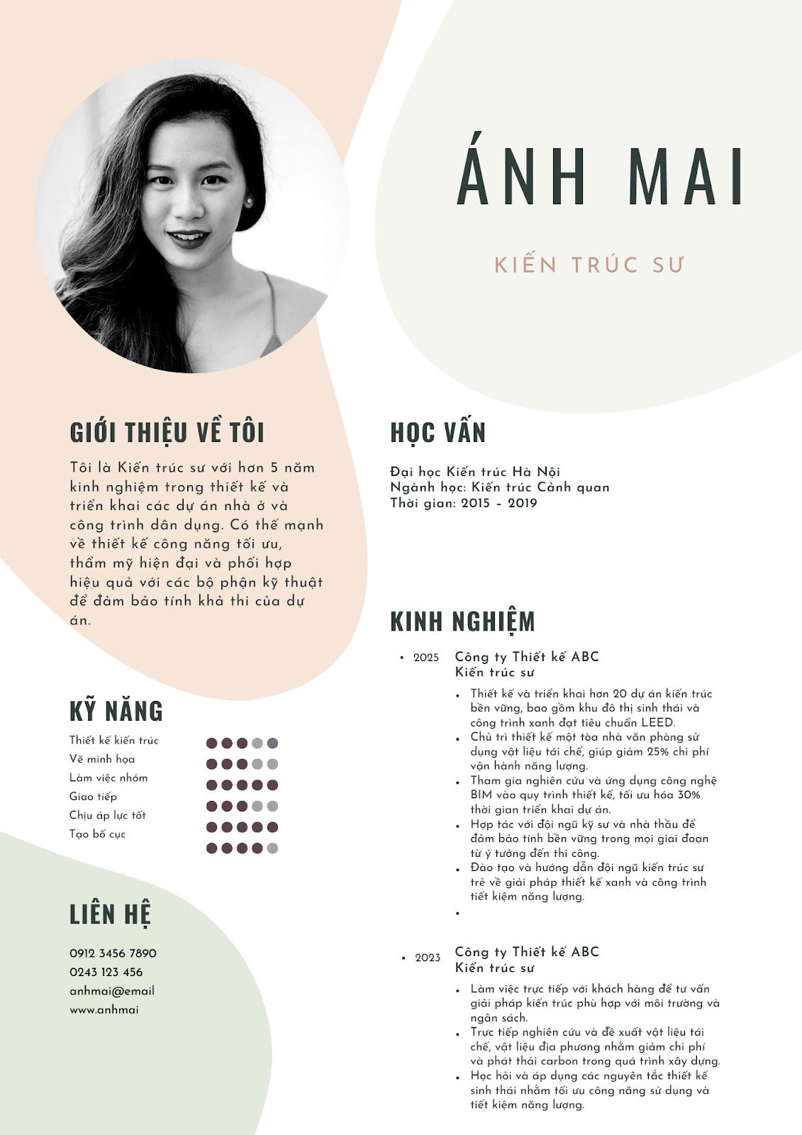 Mẫu CV kiến trúc sư - image 15