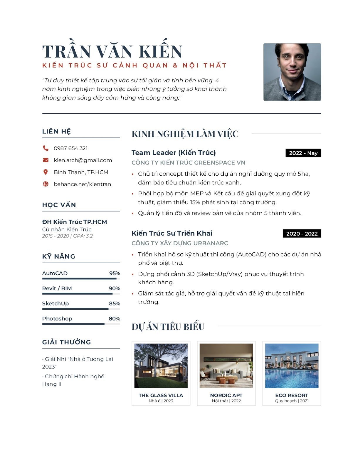 Mẫu CV kiến trúc sư - image 5