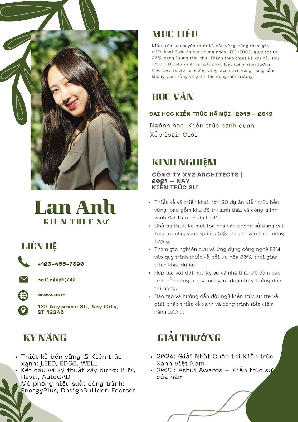 Mẫu CV kiến trúc sư - image 6