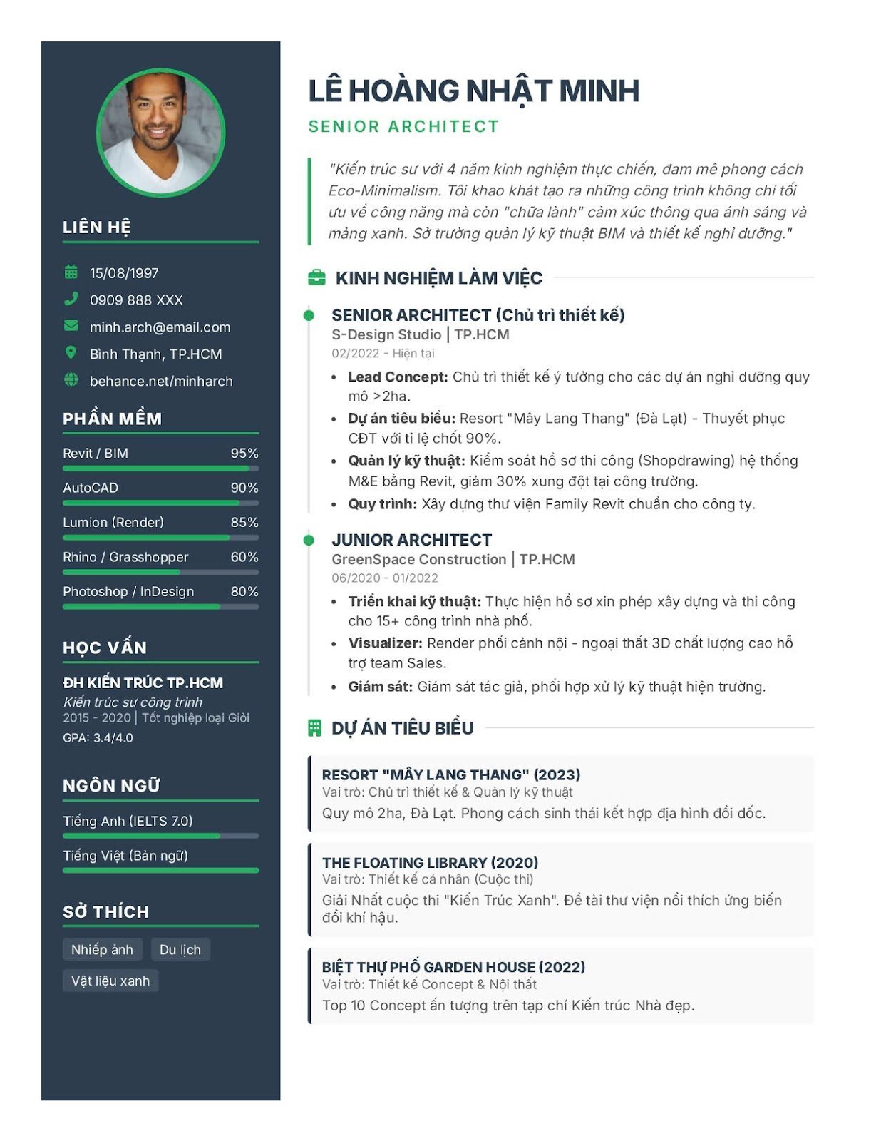 Mẫu CV kiến trúc sư - image 7