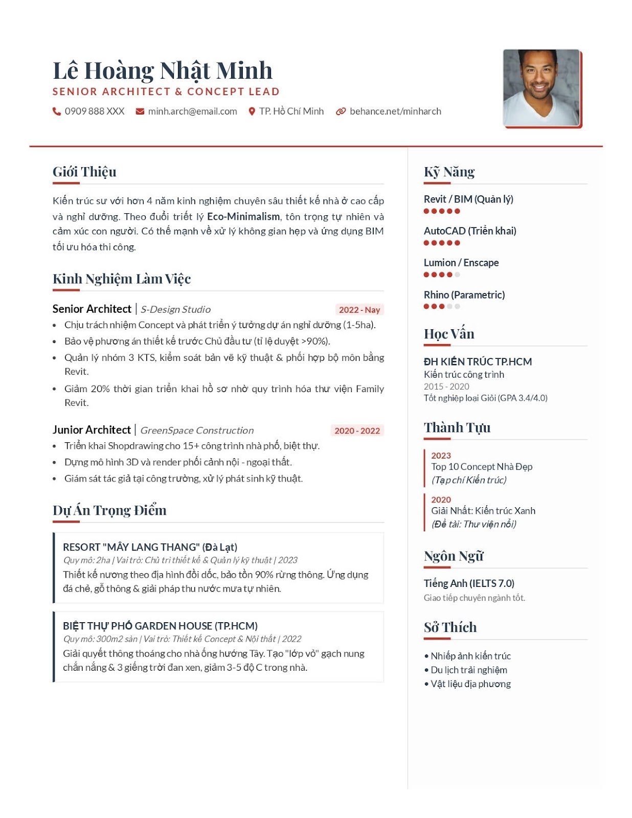 Mẫu CV kiến trúc sư - image 8