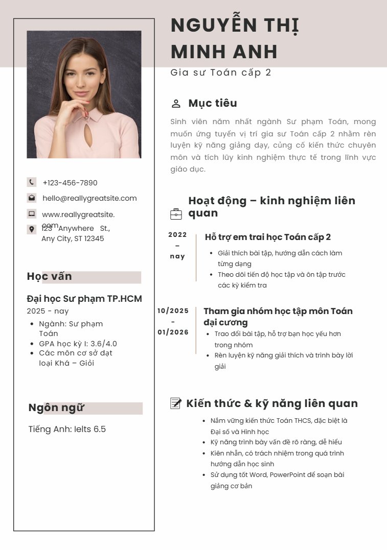Mẫu CV xin việc đơn giản - image 19