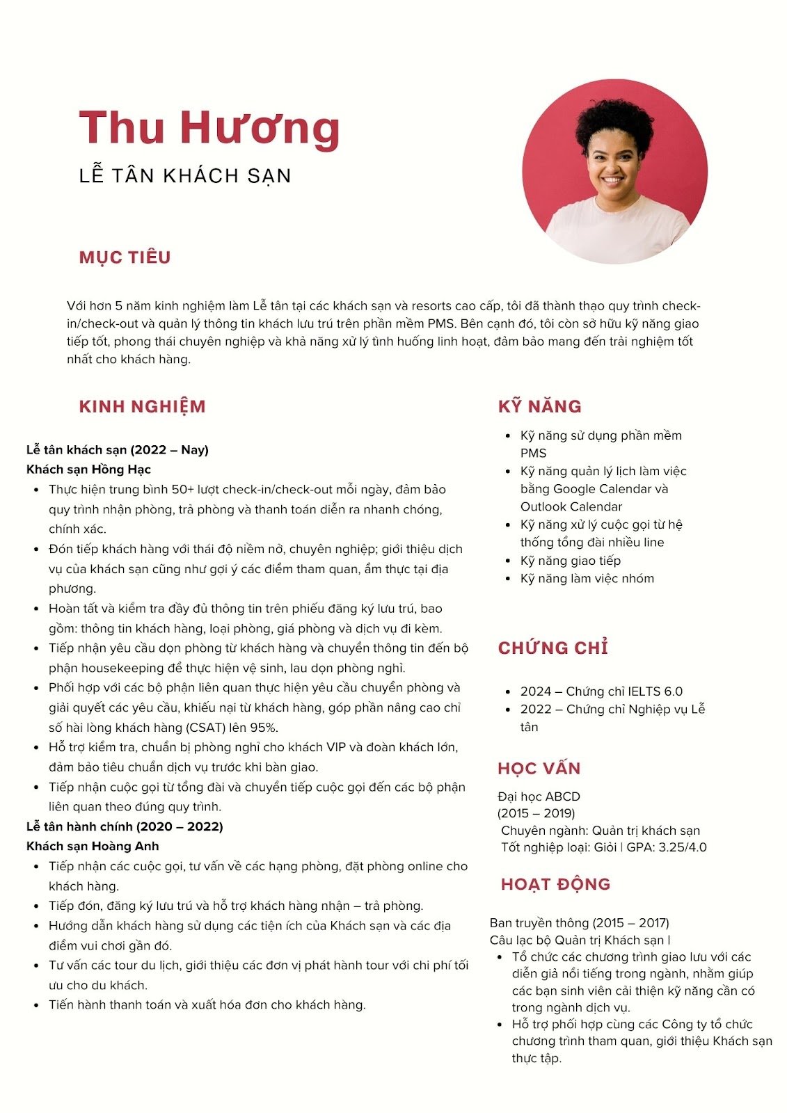 mẫu cv xin việc khách sạn - image 11