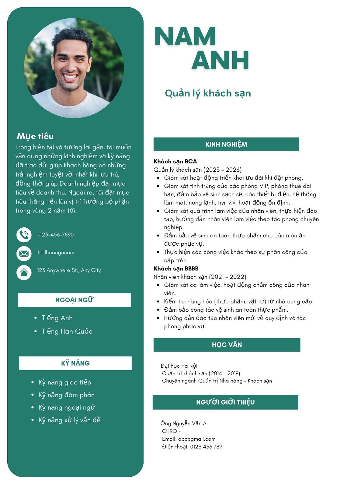 mẫu cv xin việc khách sạn - image 6