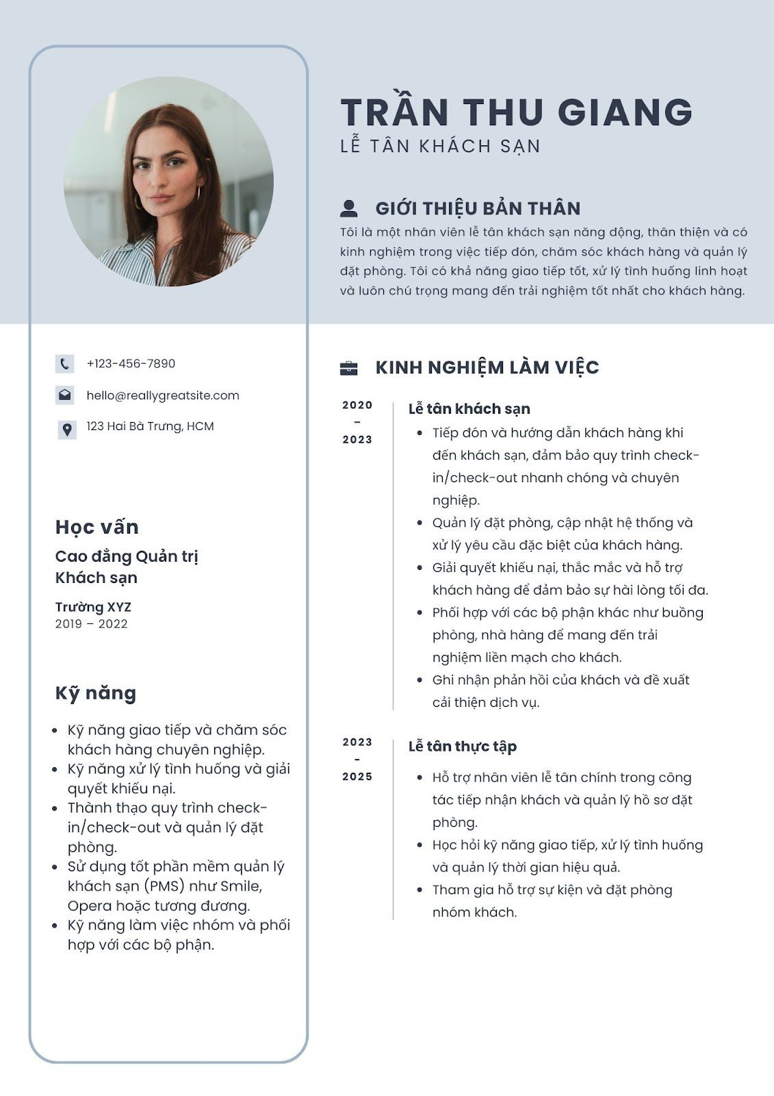 Viết CV xin việc khách sạn - image 3