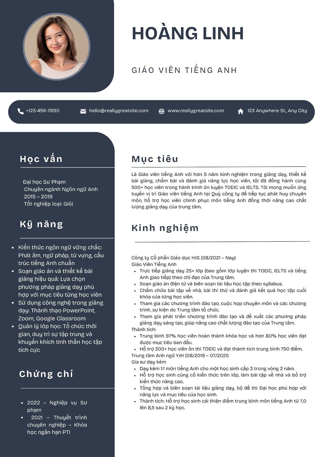 CV giáo viên tiếng Anh - image 3