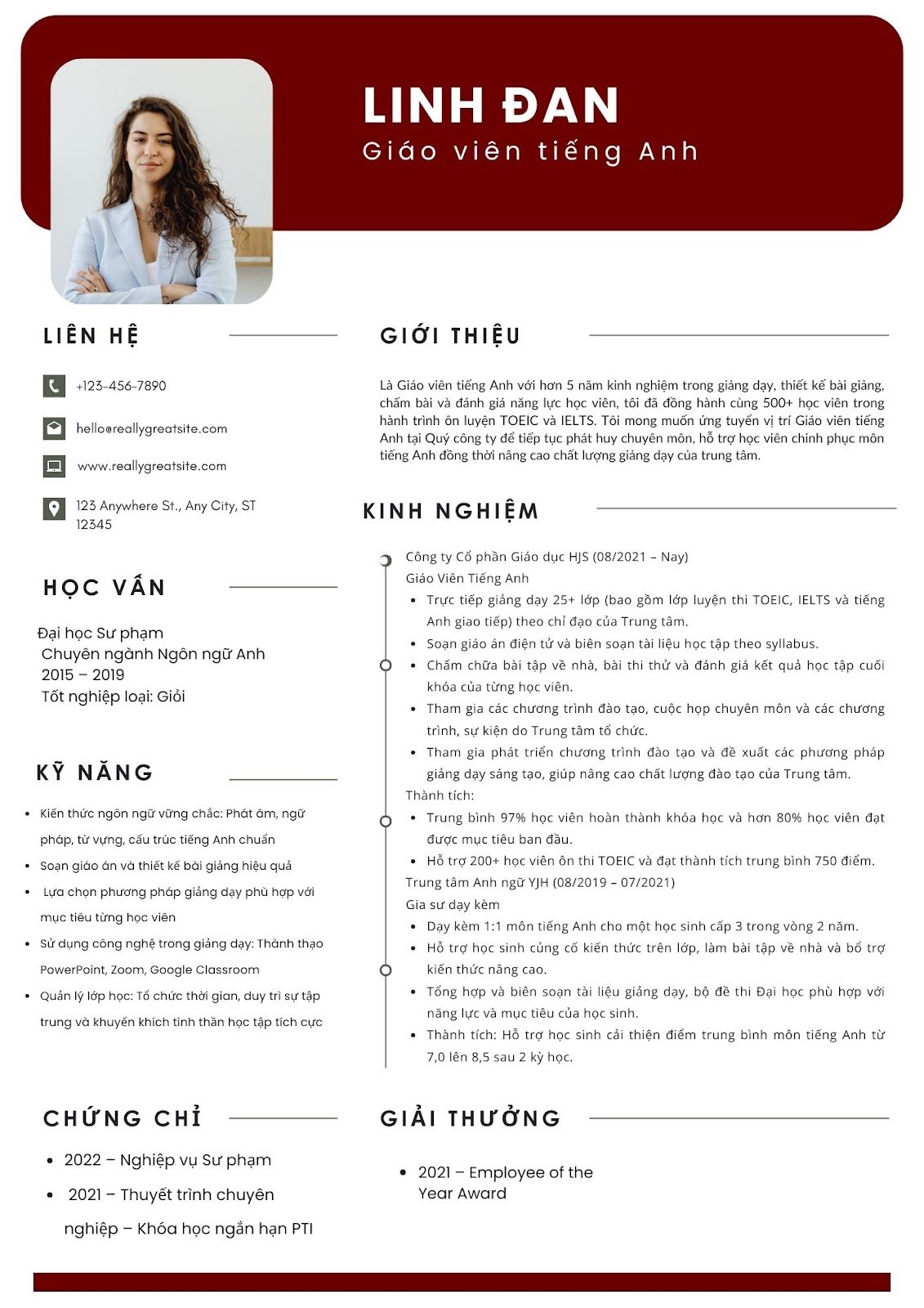 CV giáo viên tiếng Anh - image 5