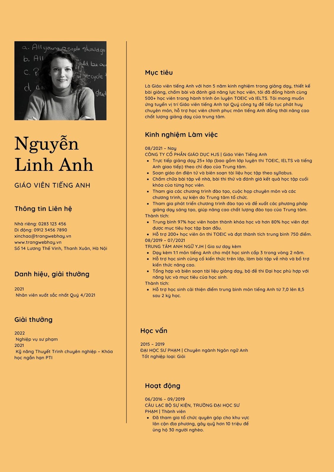 CV giáo viên tiếng Anh - image 6