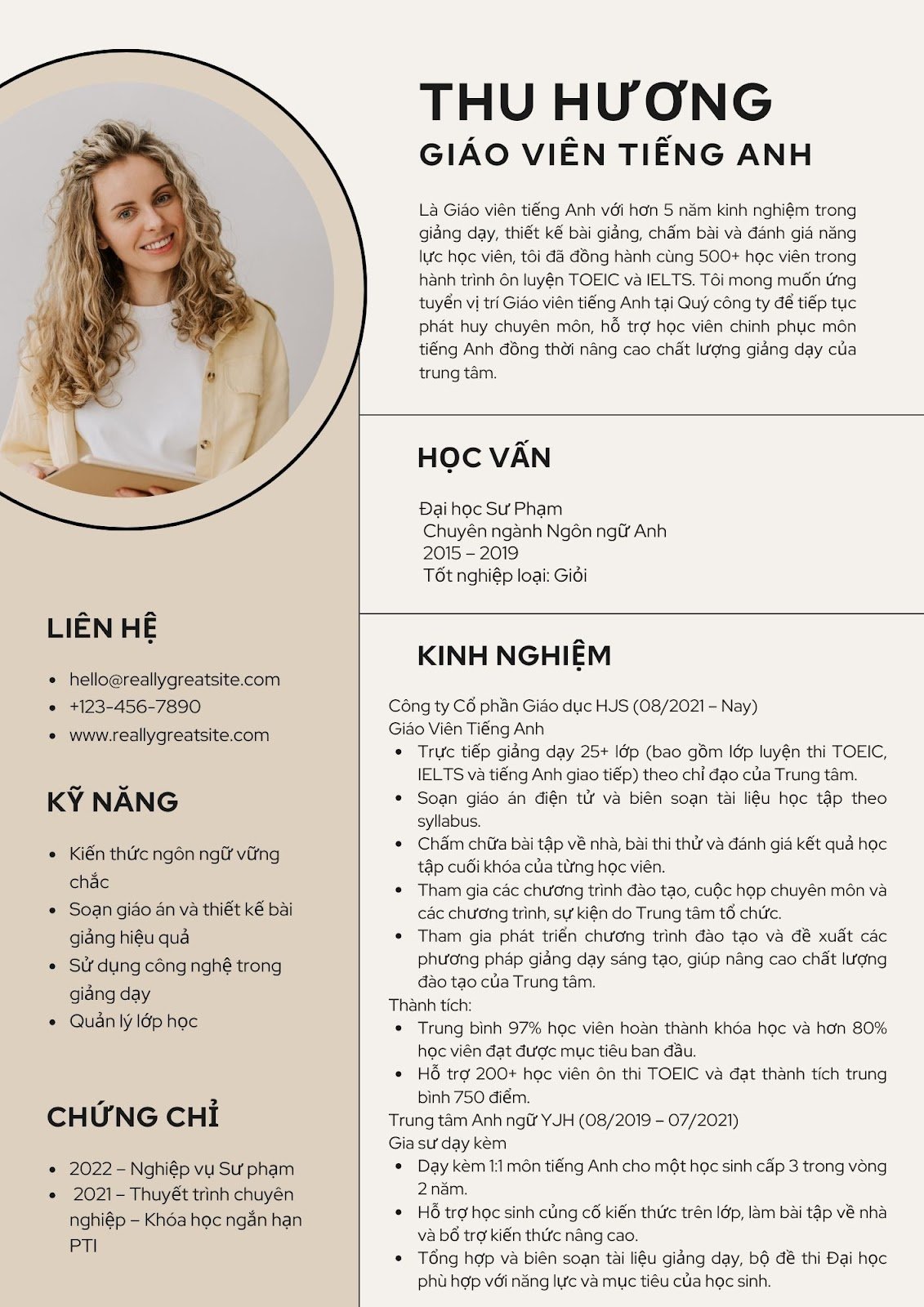 CV giáo viên tiếng Anh - image 9