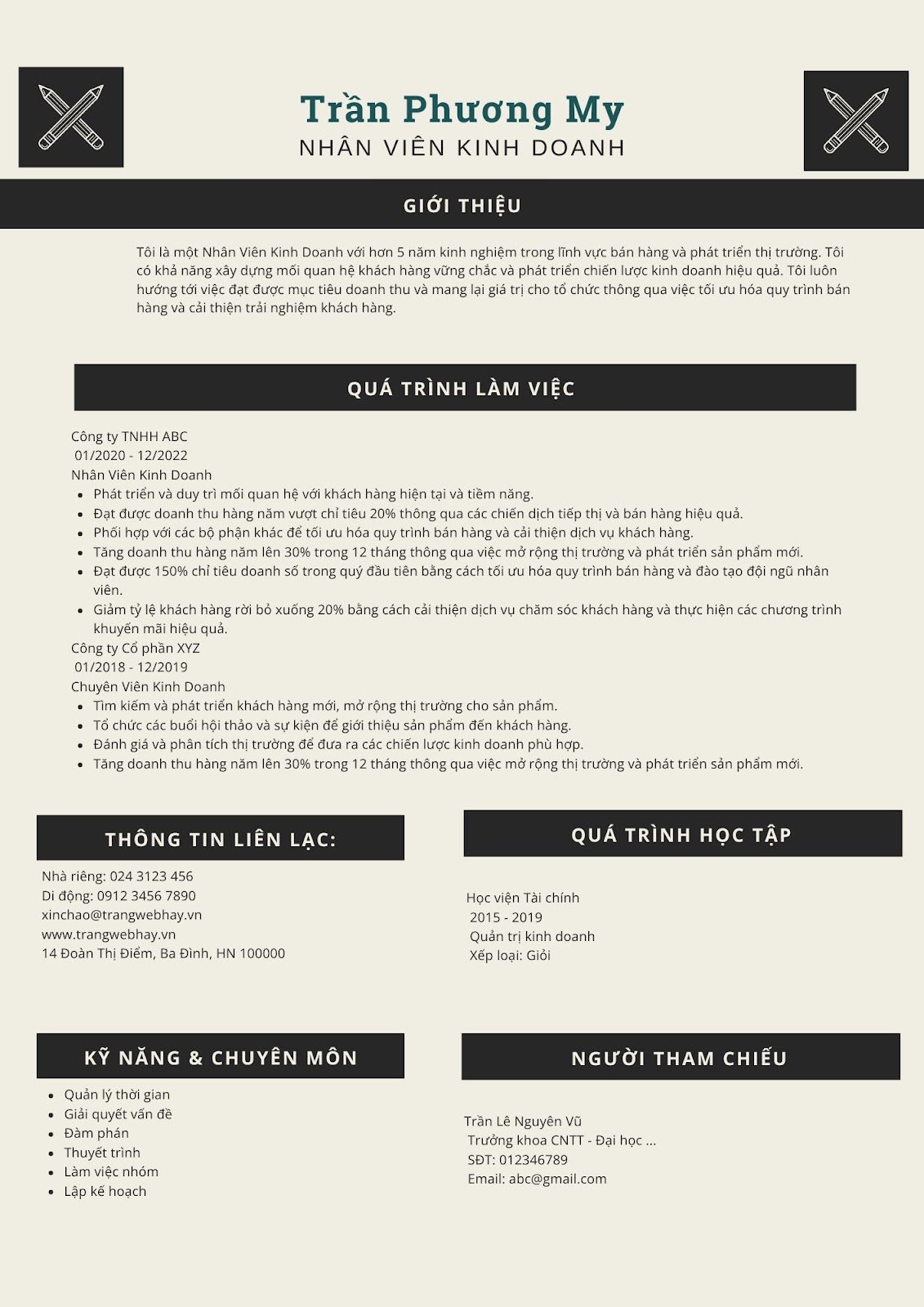 Mẫu CV nhân viên kinh doanh - image 11