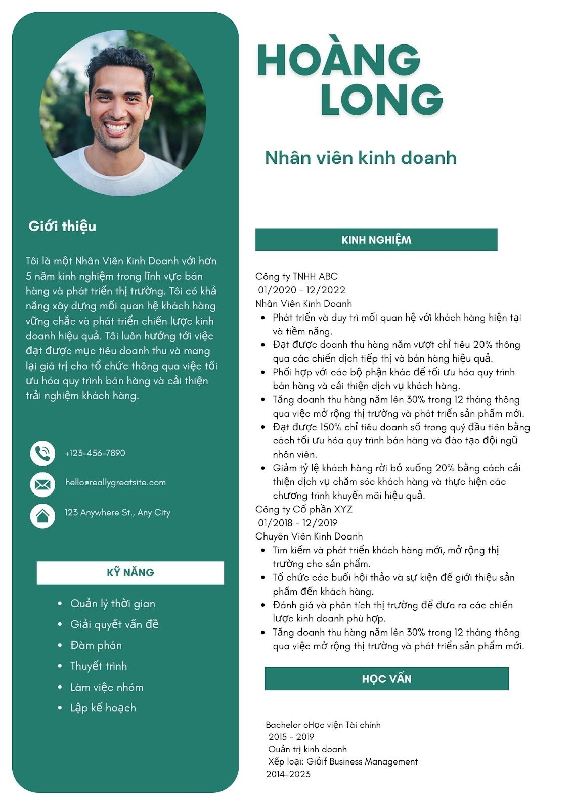 Mẫu CV nhân viên kinh doanh - image 8