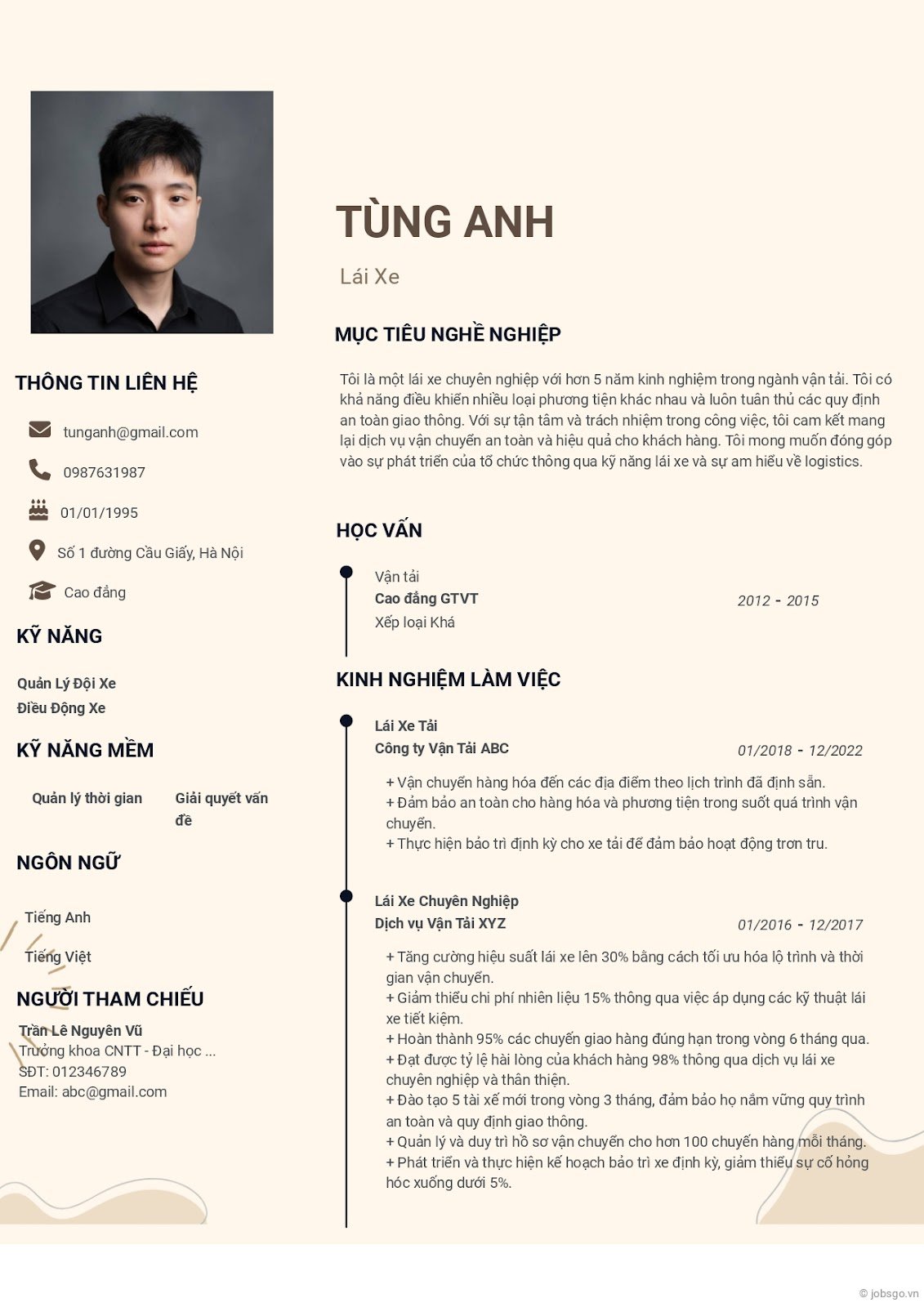 mẫu cv xin việc lái xe - image 2