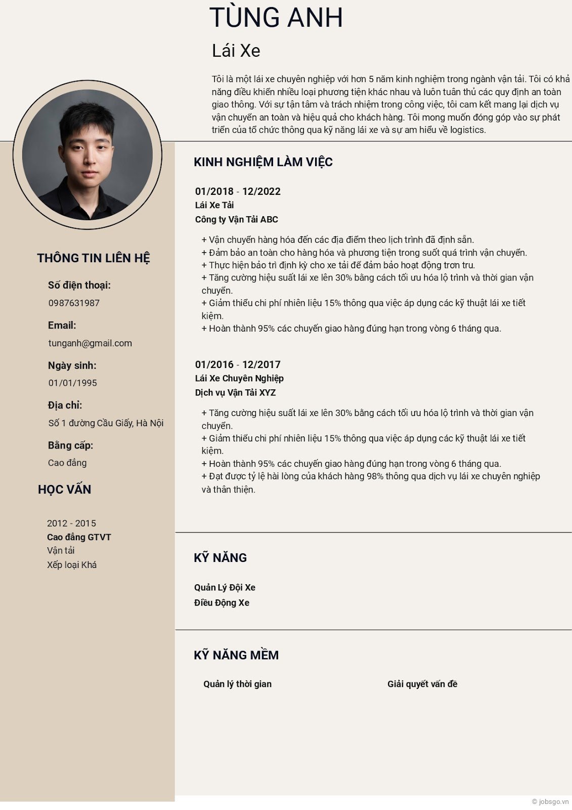 mẫu cv xin việc lái xe - image 8