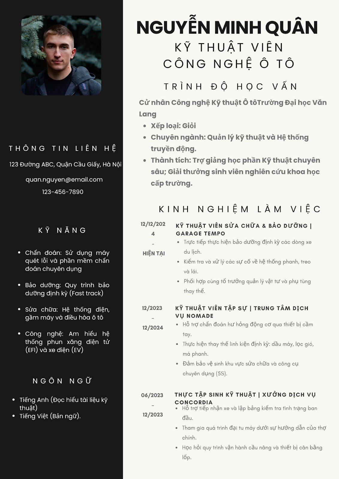 mẫu cv xin việc ngành ô tô - image 6