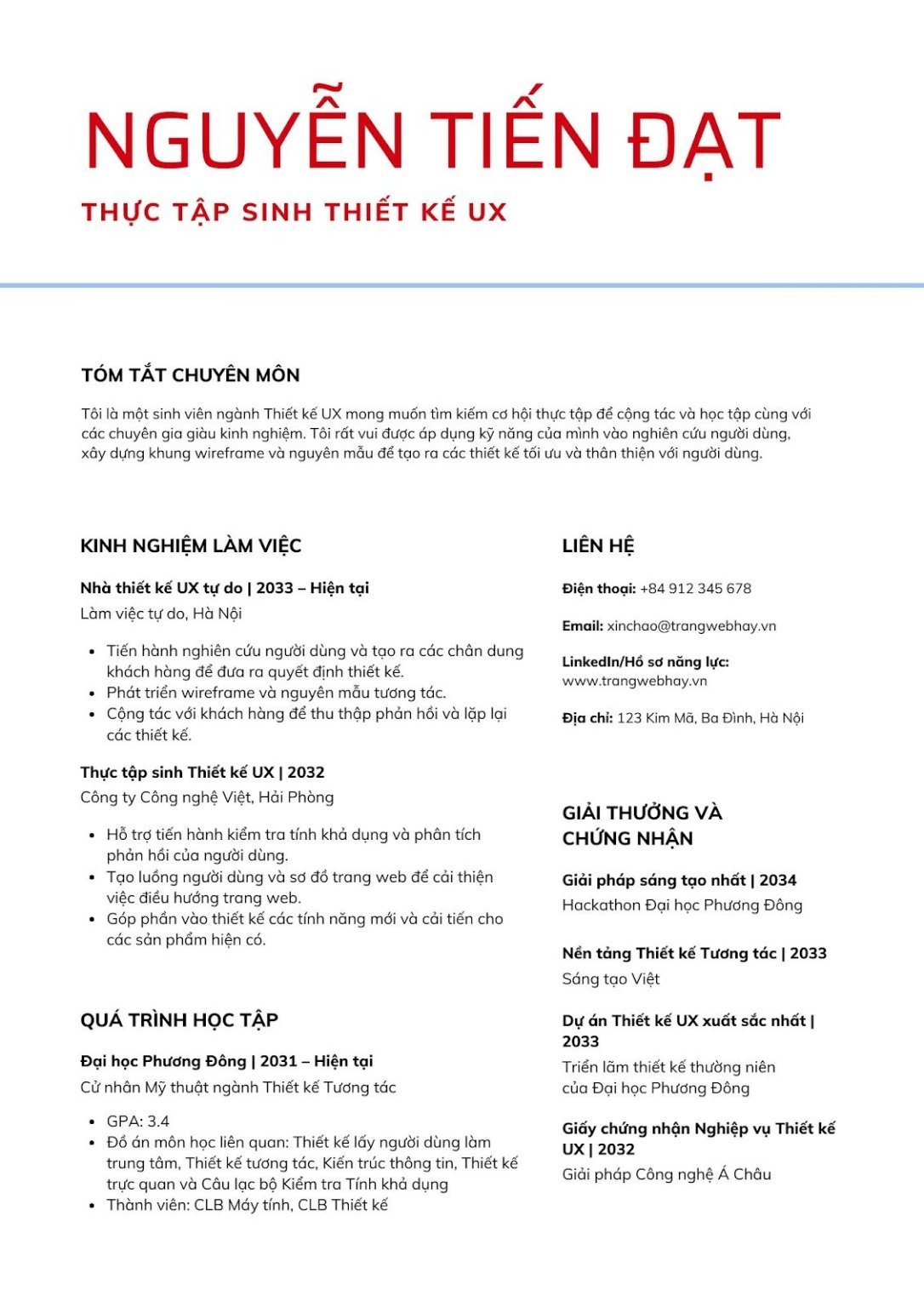 mẫu cv xin việc part time cho sinh viên - image 7