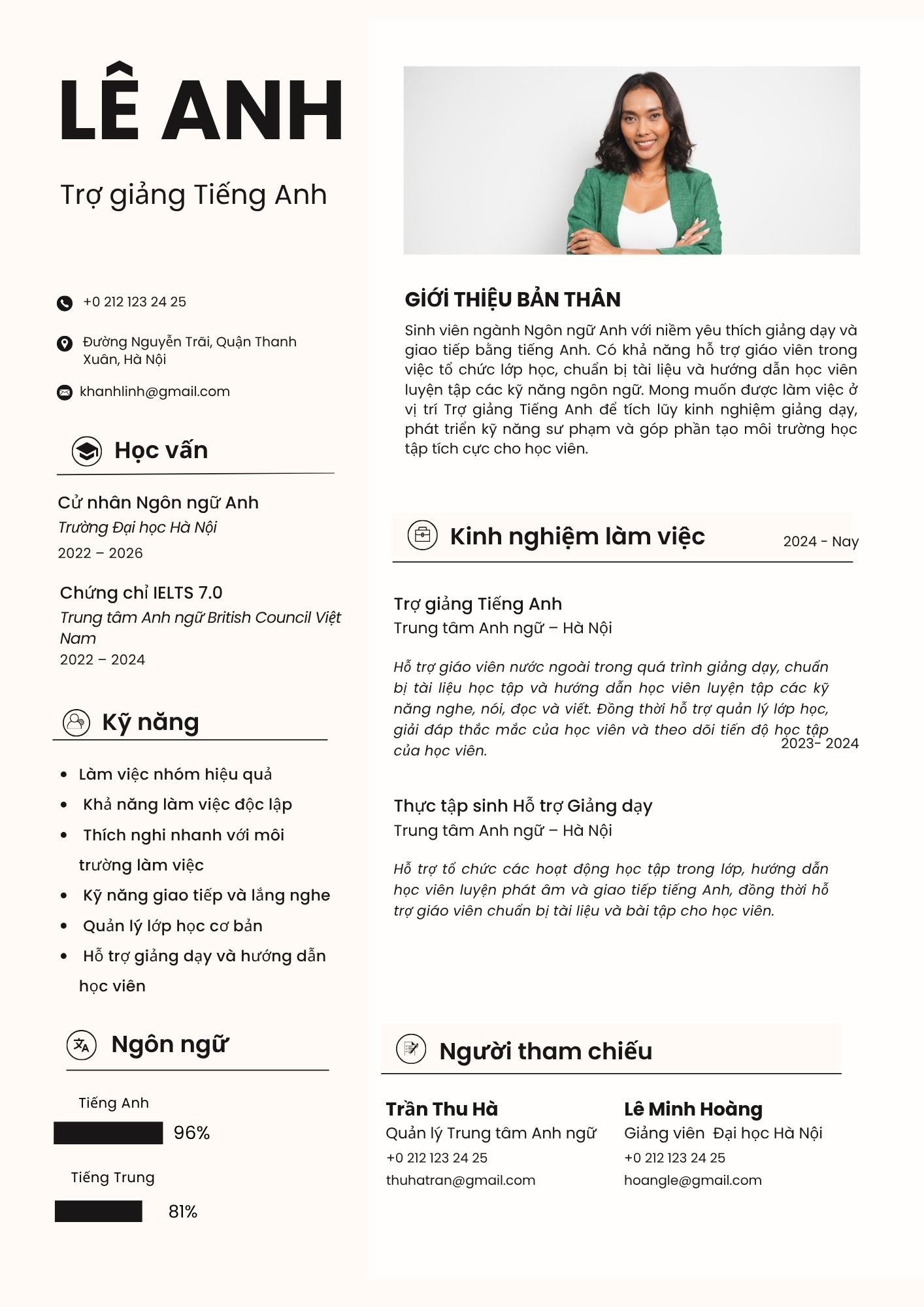 CV ngành ngôn ngữ Anh - image 10