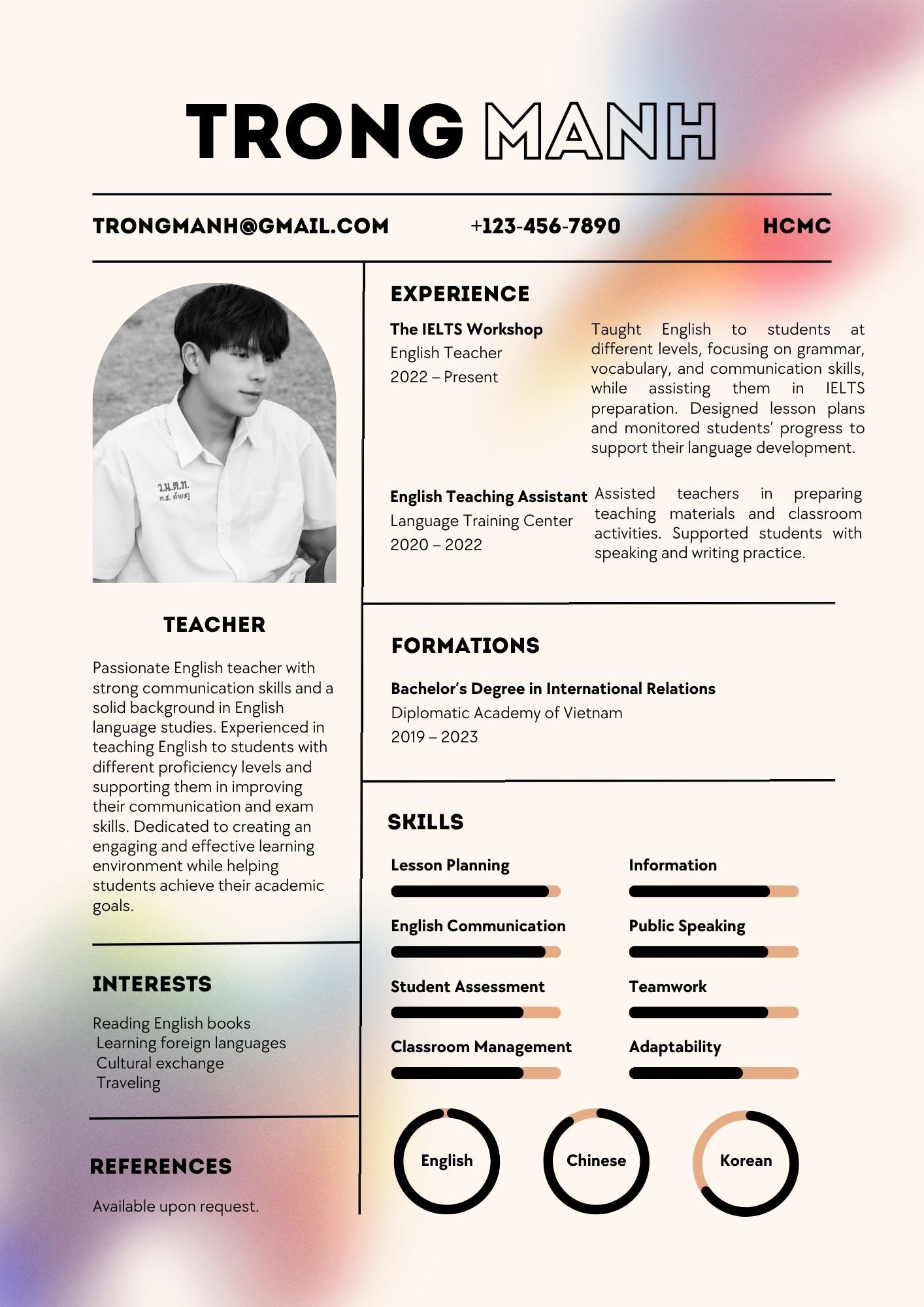 CV ngành ngôn ngữ Anh - image 12