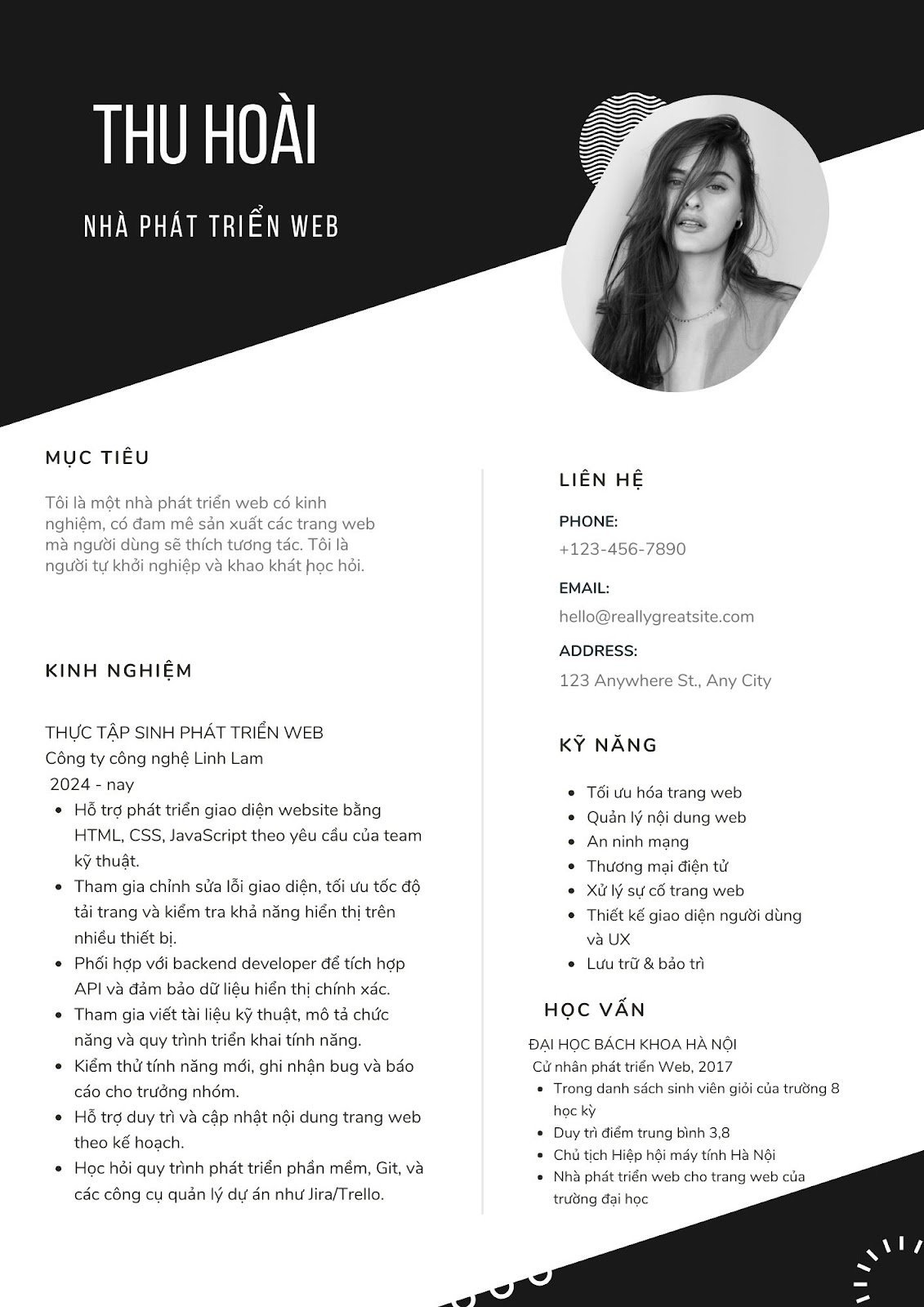 mẫu cv cho sinh viên mới ra trường - image 14