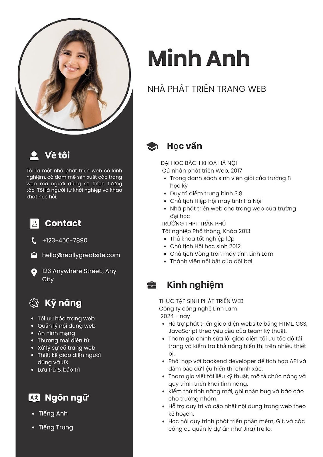 mẫu cv cho sinh viên mới ra trường - image 15