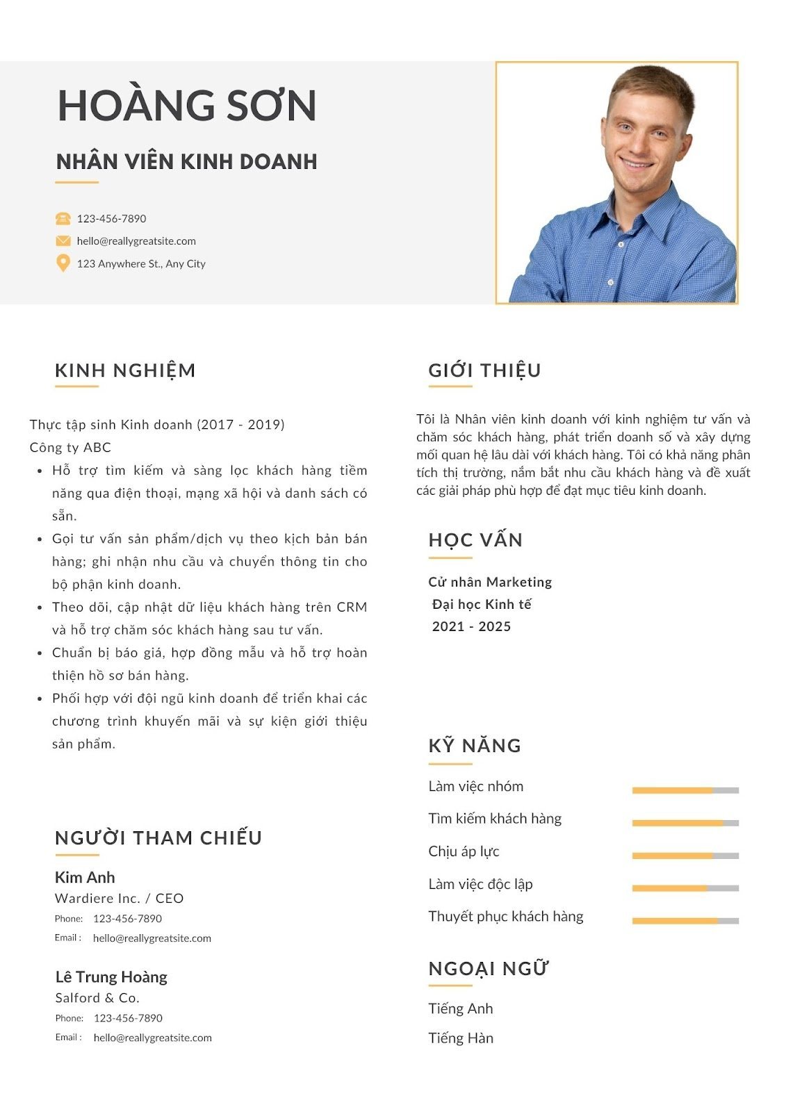 mẫu cv cho sinh viên mới ra trường - image 4