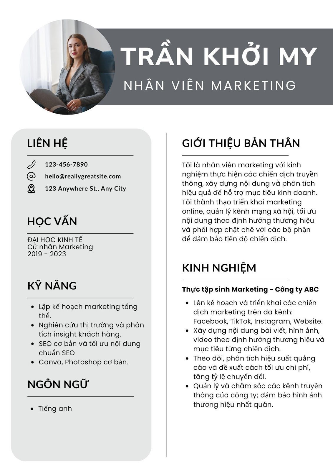 Mẫu CV xin việc cho sinh viên mới ra trường - image 7