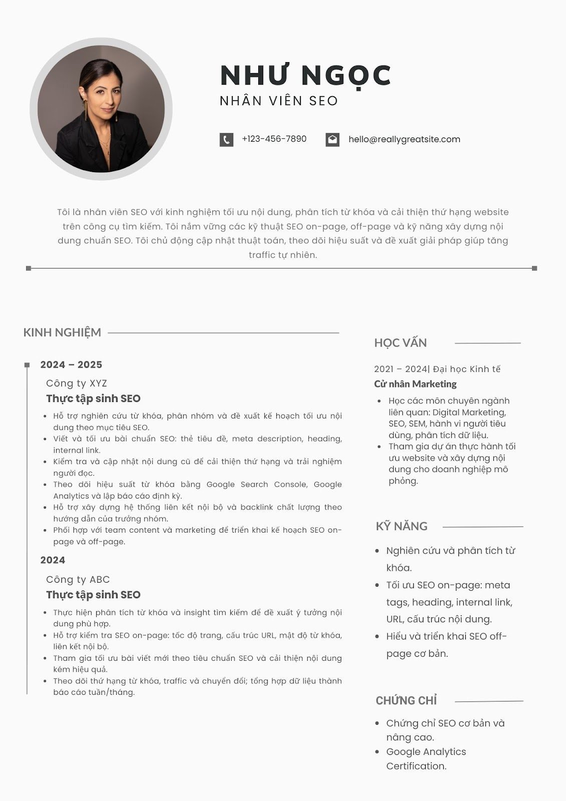 Mẫu CV xin việc cho sinh viên mới ra trường - image 8